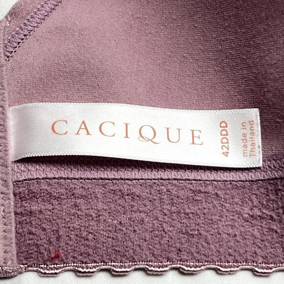 Cacique 42DDD Bra Lavender Animal Print Lightly Lined No Wire Sports Tee Shirt - Picture 5 of 6